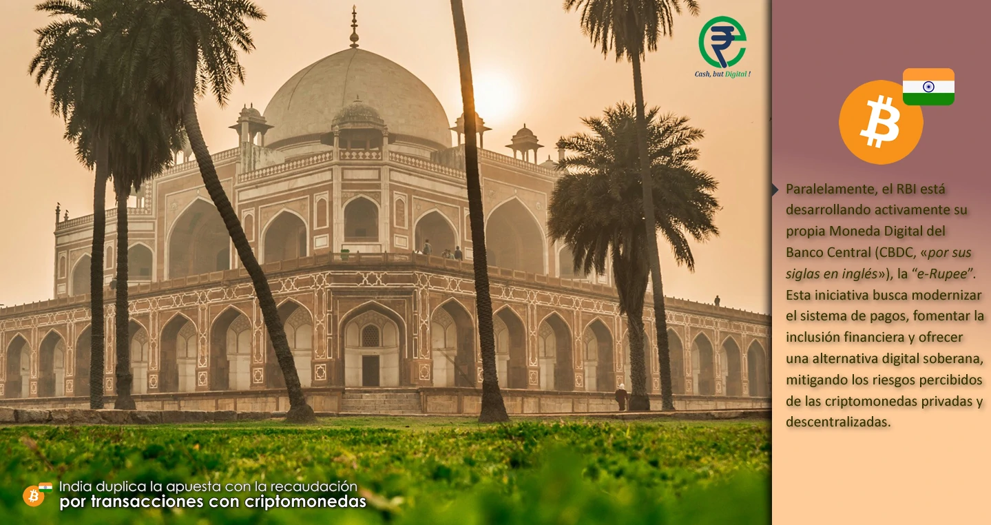 India duplica la apuesta con la recaudación por transacciones con criptomonedas