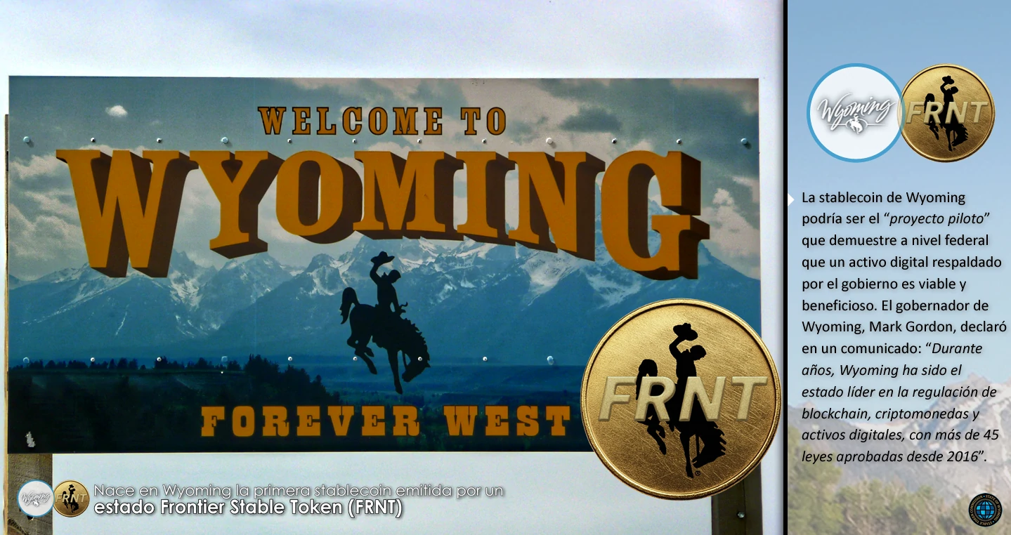 Nace en Wyoming la primera stablecoin emitida por un estado Frontier Stable Token (FRNT)
