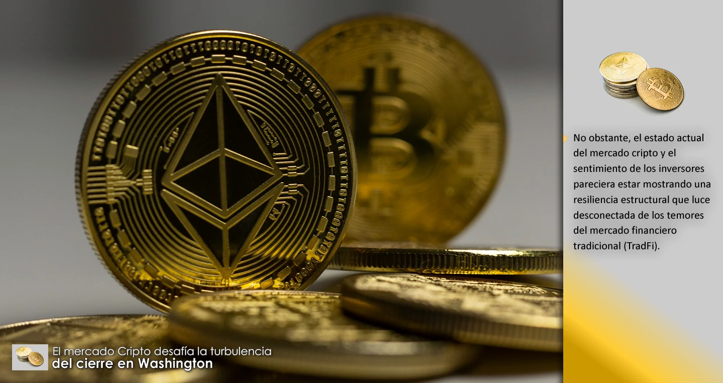 El mercado Cripto desafía la turbulencia del cierre en Washington