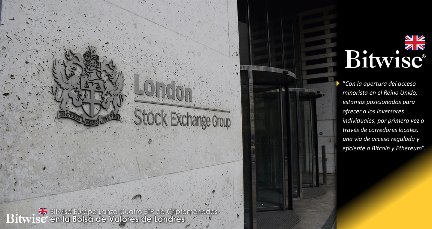 Bitwise Europa Lanza Cuatro ETP de Criptomonedas en la Bolsa de Valores de Londres