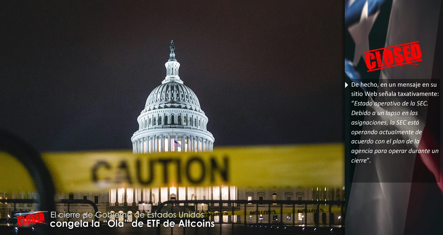 El cierre de Gobierno de Estados Unidos congela la “Ola” de ETF de Altcoins