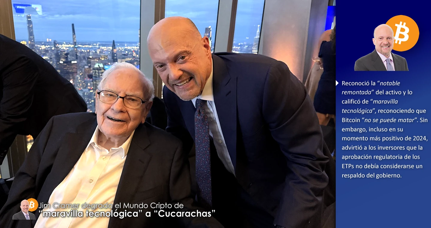 Jim Cramer degrada el Mundo Cripto de “maravilla tecnológica” a “Cucarachas”
