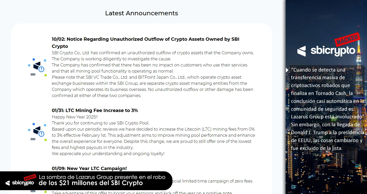 La sombra de Lazarus Group presente en el robo de los $21 millones del SBI Crypto
