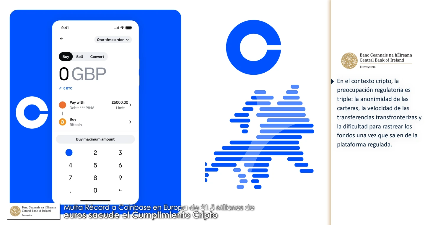 Multa Récord a Coinbase en Europa de 21.5 Millones de euros sacude el Cumplimiento Cripto